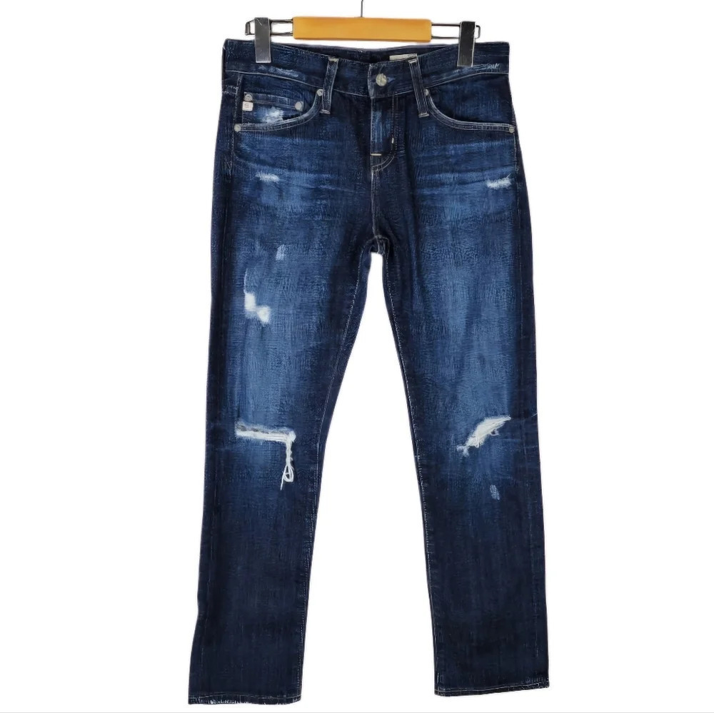 AG Adriano Goldschmied Ex Boyfriend Slim Slouchy Crop Jeans Distressed Size 25R